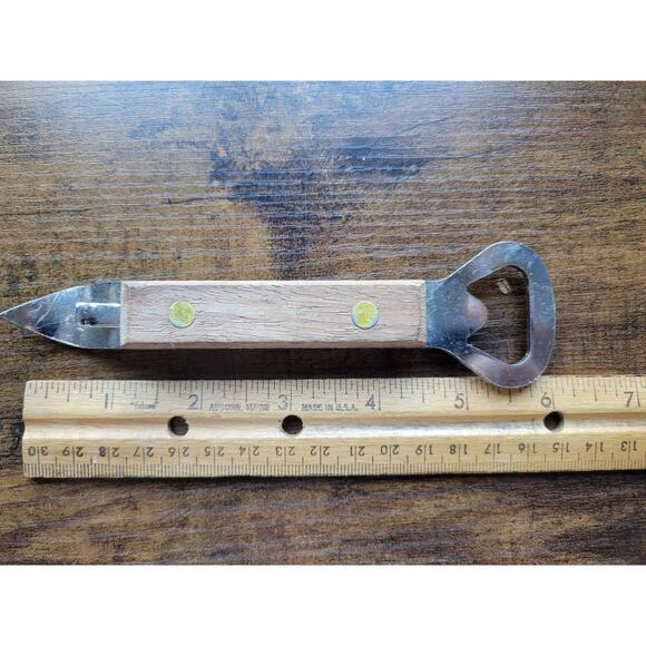 Vintage Mid-Century Can/Bottle Opener w/Wood Handle - Picture 7 of 7